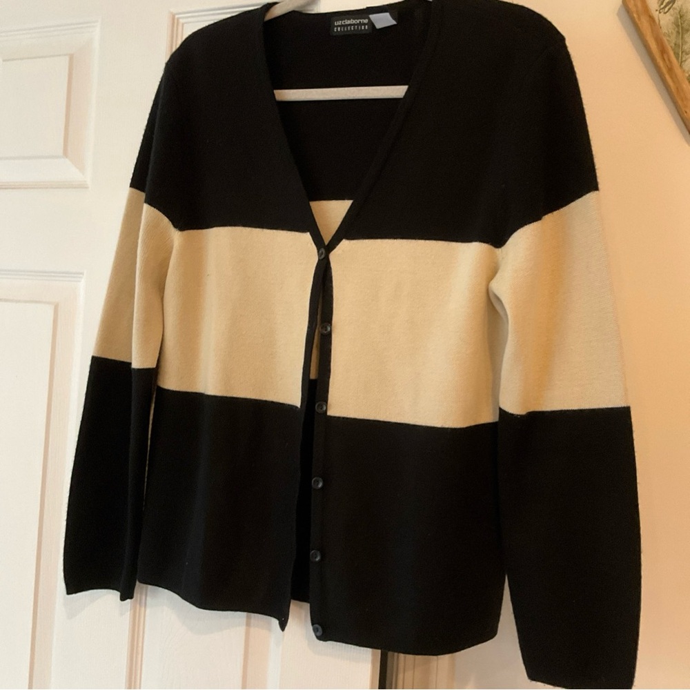 Black and Cream Women's Sweater